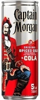 Фото Captain Morgan Spiced Gold Rum-Cola 5% ж/б 0.25 л