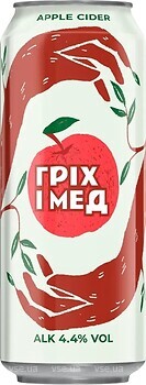 Фото Гріх і Мед Яблуко 4.4% ж/б 0.5 л