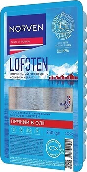Фото Norven сельдь филе в масле с пряностями 250 г