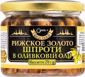 Фото Рижское золото шпроты в оливковом масле с/б 270 г