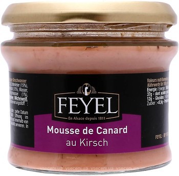 Фото Feyel мусс из утиной печени с Киршем Mousse de Canard au Kirsch 180 г