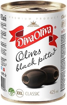 Фото Diva Oliva маслины крупные черные XXL без косточки 425 мл