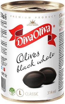 Фото Diva Oliva маслины черные с косточкой 314 мл