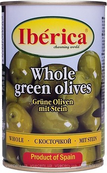 Фото Iberica оливки зеленые с косточкой 300 г