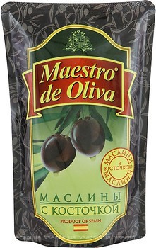 Фото Maestro de Oliva маслины черные с косточкой 170 г