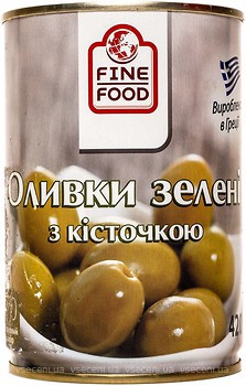 Фото Fine Food оливки зеленые с косточкой 420 г