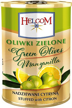 Фото Helcom оливки зеленые фаршированные лимоном 280 г