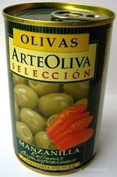 Фото Arte Oliva оливки зеленые фаршированные лососем 300 г