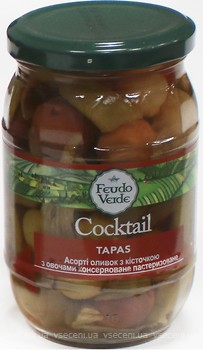 Фото Feudo Verde оливки ассорти с косточкой с овощами 840 г