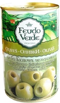 Фото Feudo Verde оливки зеленые без косточки 300 г