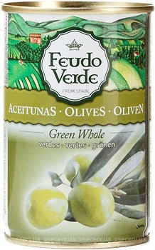 Фото Feudo Verde оливки зеленые с косточкой 300 г