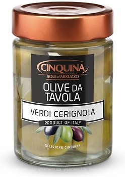 Фото Cinquina оливки зеленые с косточкой Cerignola 314 мл