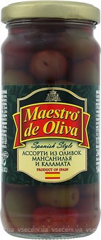 Фото Maestro de Oliva оливки ассорти с косточкой Spanish Style 240 г