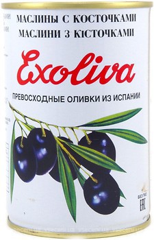Фото Exoliva маслины черные с косточкой 425 мл