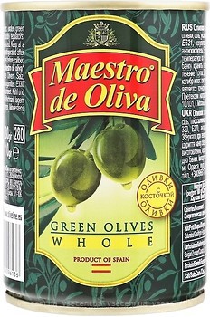 Фото Maestro de Oliva оливки зеленые с косточкой 280 г