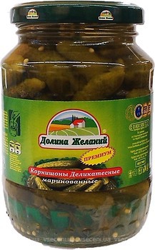 Фото Долина Желаний корнишоны маринованные деликатесные 370 мл (330 г)