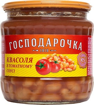 Фото Господарочка фасоль в томатном соусе 450 г