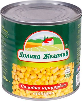 Фото Долина Желаний кукуруза сладкая отборная 320 г (425 мл)