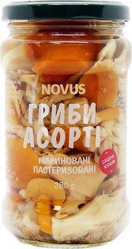 Фото Novus грибное ассорти маринованное 280 г