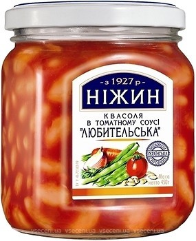 Фото Нежин фасоль в томатном соусе Любительская 450 г