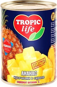 Фото Tropic Life ананас кусочками в сиропе 580 мл