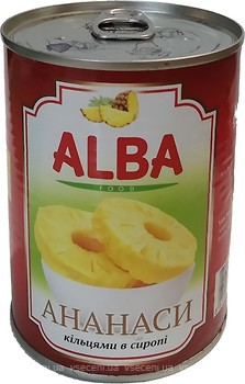 Фото Alba Food ананас кольцами в сиропе 580 мл