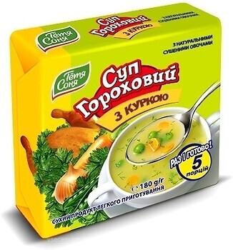 Фото Тетя Соня суп гороховый с курицей 180 г