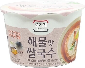 Фото Jongga суп с рисовой лапшой со вкусом морепродуктов 92 г