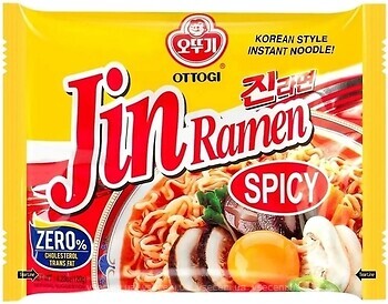 Фото Ottogi лапша Jin Ramen Spicy острая 120 г