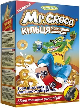 Фото Золоте Зерно сухой завтрак Mr.Croco кольца со вкусом сгущеного молока 75 г