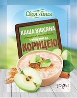 Фото Своя Лінія каша овсяная с яблоком и корицей 40 г