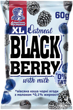 Фото Овсянушка каша овсяная Black Berry с черными ягодами и молоком 60 г