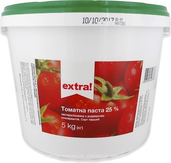 Фото Extra! томатна паста 25% 5 кг