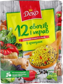 Фото ДЕКО приправа універсальна 12 овочів і трав в гранулах 170 г