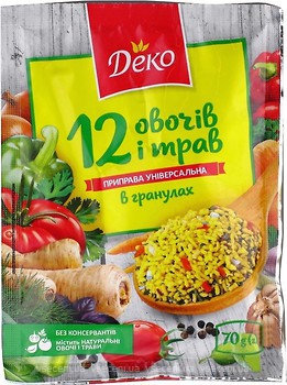 Фото ДЕКО приправа універсальна 12 овочів і трав в гранулах 70 г
