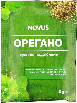 Фото Novus Орегано сушене подрібнене 10 г