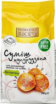 Фото World's Rice смесь кукурузная для выпечки и хлеба 700 г