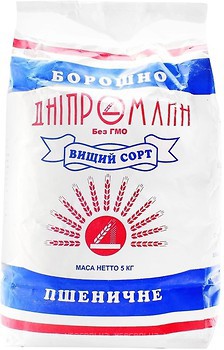 Фото Дніпромлин мука пшеничная высшего сорта 5 кг