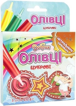 Фото Добрик набор кондитерских декораций Сахарные карандаши 3 цвета