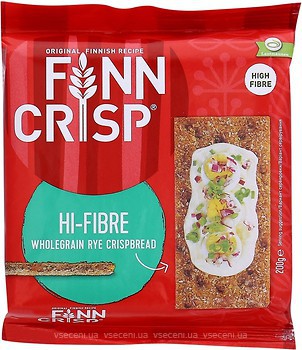 Фото Finn Crisp хлебцы Hi-Fibre ржаные с отрубями 200 г