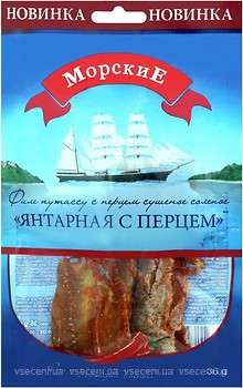 Фото Морские Филе путассу с перцем сушеное соленое Янтарная 36 г