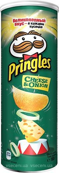 Фото Pringles чипсы Cheese Onion со вкусом сыра и лука 165 г