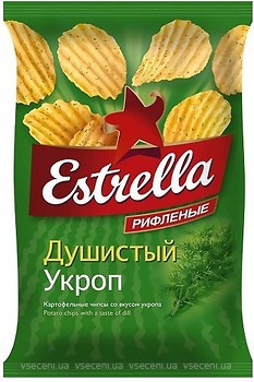 Фото Estrella чипсы Рифленые со вкусом укропа 125 г