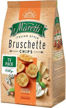 Фото Maretti сухарики Bruschette со вкусом смесь сыров 140 г