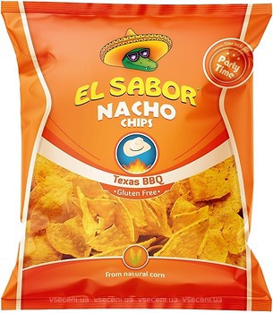 Фото El Sabor Чипсы Nacho со вкусом техасский барбекю 225 г