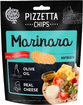 Фото Снеки Світу пшеничные чипсы Pizzetta Marinara со вкусом морского соуса 70 г
