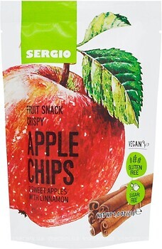 Фото Sergio яблочные чипсы Apple Chips со вкусом корицы 28 г