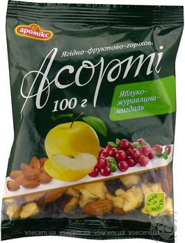 Фото Аромікс фруктово-ореховое ассорти яблоко-клюква-миндаль 100 г