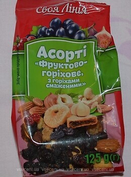 Фото Своя Лінія фруктово-ореховое ассорти жареные орехи 125 г