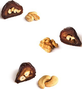 Фото AUMI финики Премиальные с грецким орехом, жареным кешью и арахисом сушеные 200 г